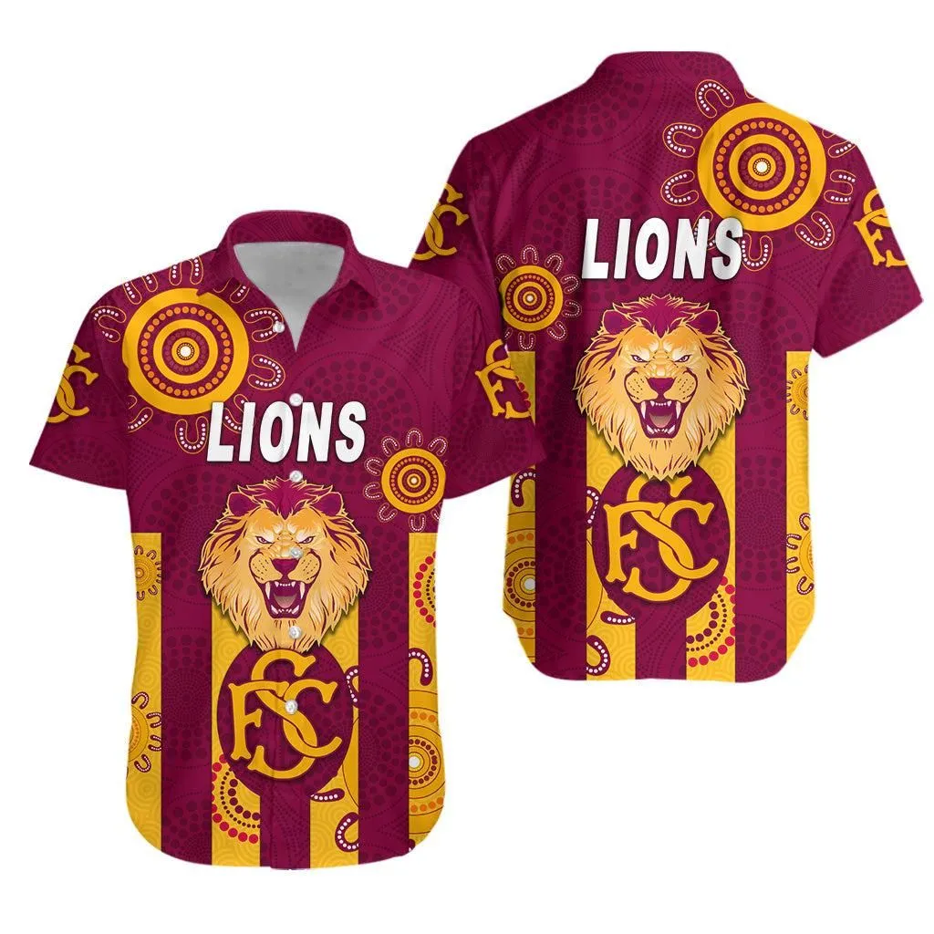 Subiaco Football Club Hawaiian Shirt Lions Indigenous Version   Maroon Lt8_1