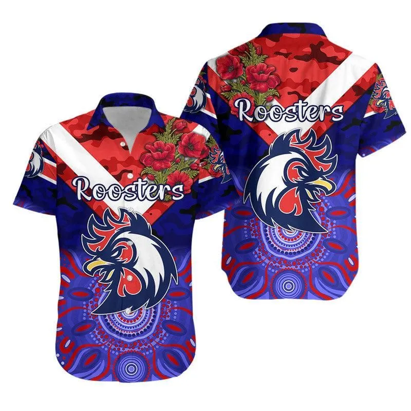 Sydney Roosters Anzac 2022 Hawaiian Shirt Indigenous Vibes   Blue Lt8_1