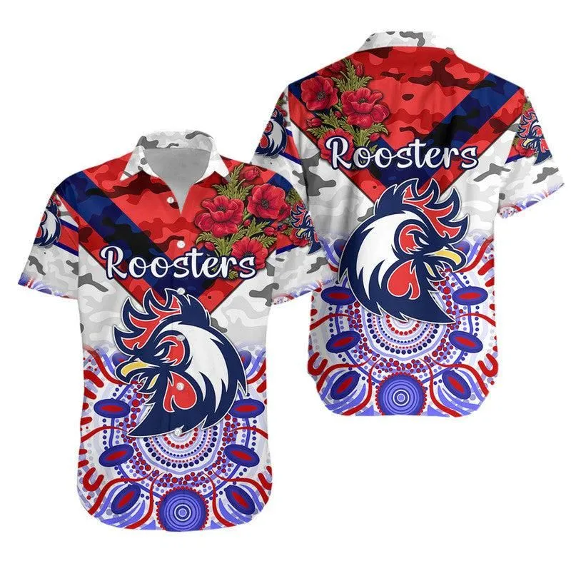Sydney Roosters Anzac 2022 Hawaiian Shirt Indigenous Vibes   White Lt8_1