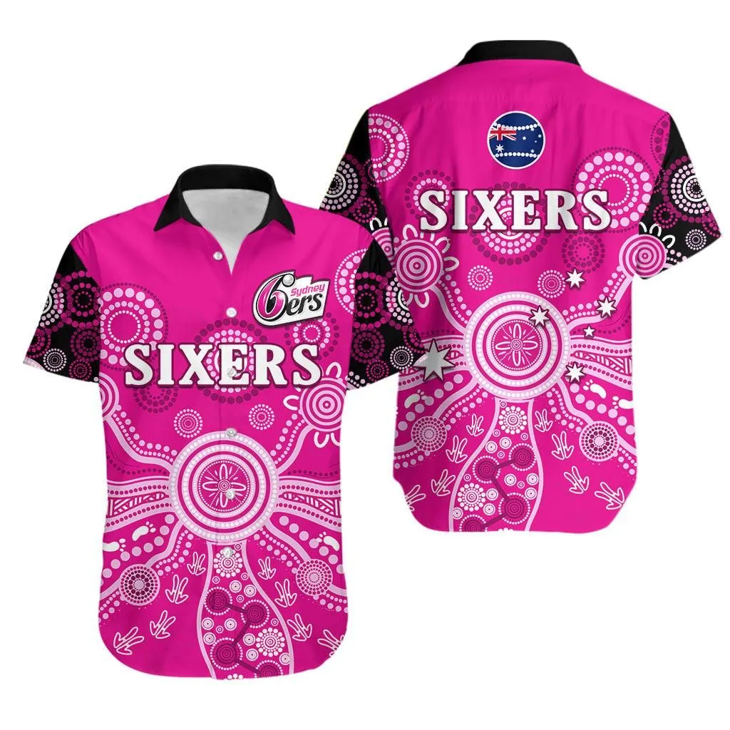 Sydney Sixers Hawaiian Shirt Cricket Indigenous Australian Art Ver01 Lt14_0