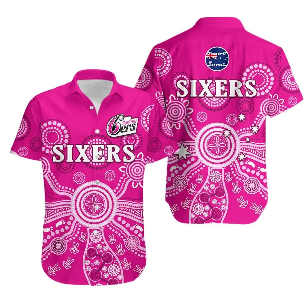 Sydney Sixers Hawaiian Shirt Cricket Indigenous Australian Art Ver02 Lt14_0