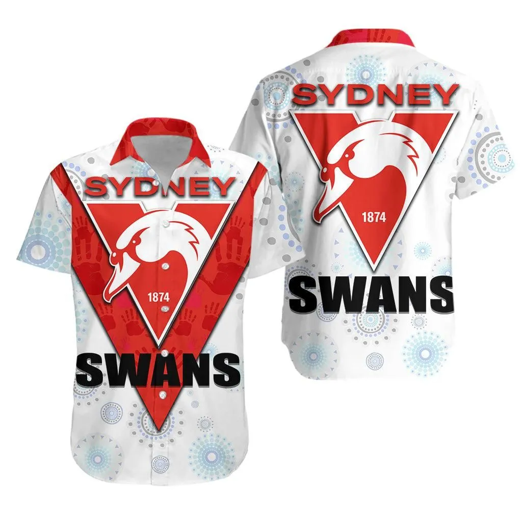 Sydney Swans Mix Aboriginal Hawaiian Shirt   Lt20_0