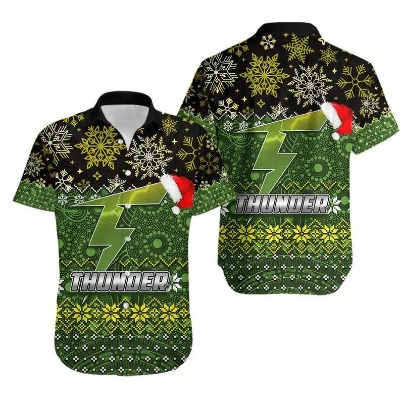 Sydney Thunder Christmas 2022 Hawaiian Shirt Cricket Lt6_0