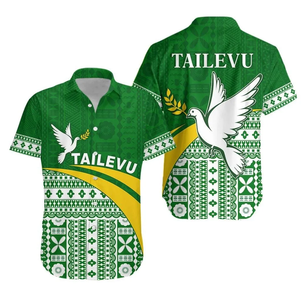 Tailevu Rugby Hawaiian Shirt Fiji Rugby Tapa Pattern Green Lt13_0