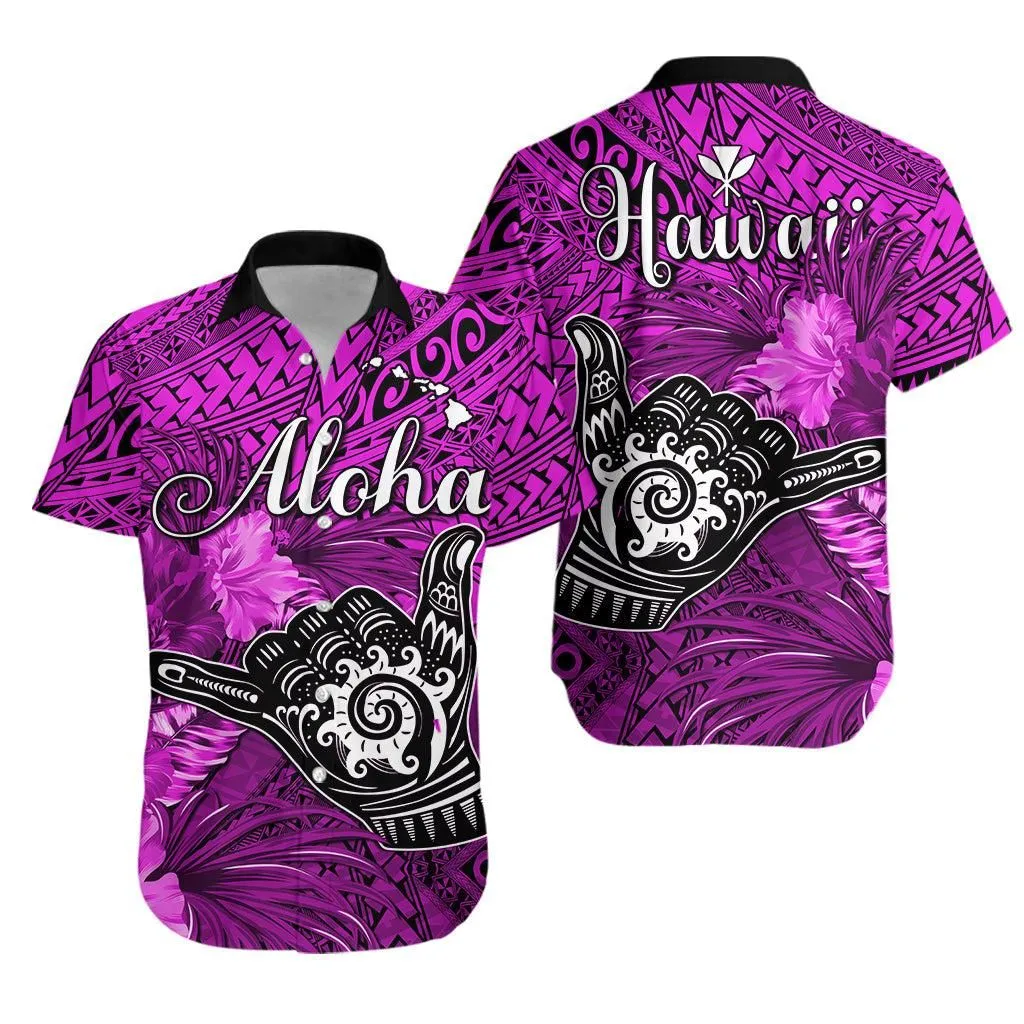 The Shaka Hawaii Hawaiian Shirt Tropical Flowers Purple Version Lt13_0