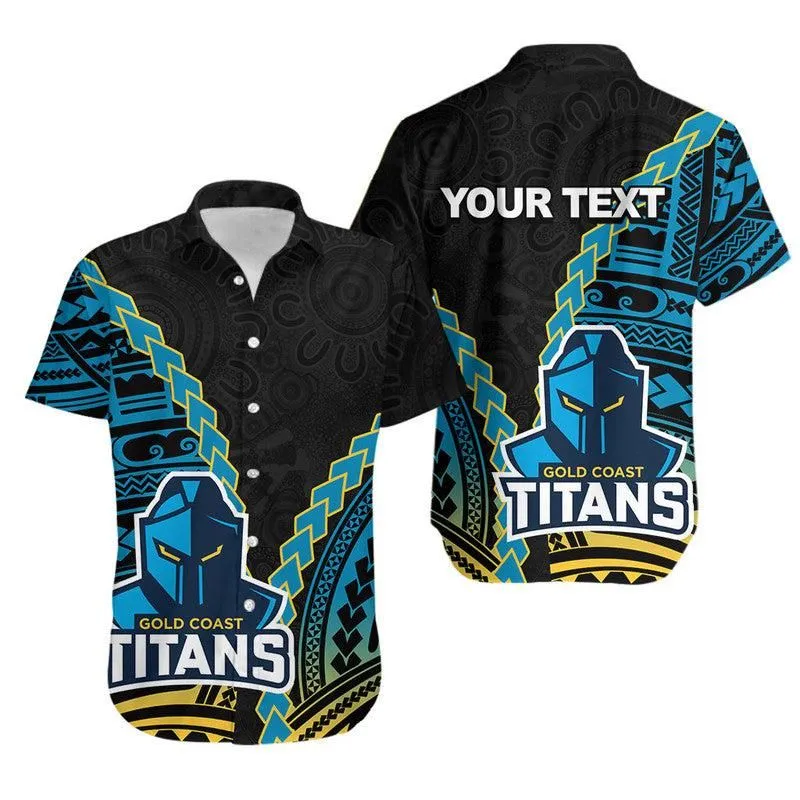 Titans Rugby Hawaiian Shirt Mix Polynesian Lt6_0