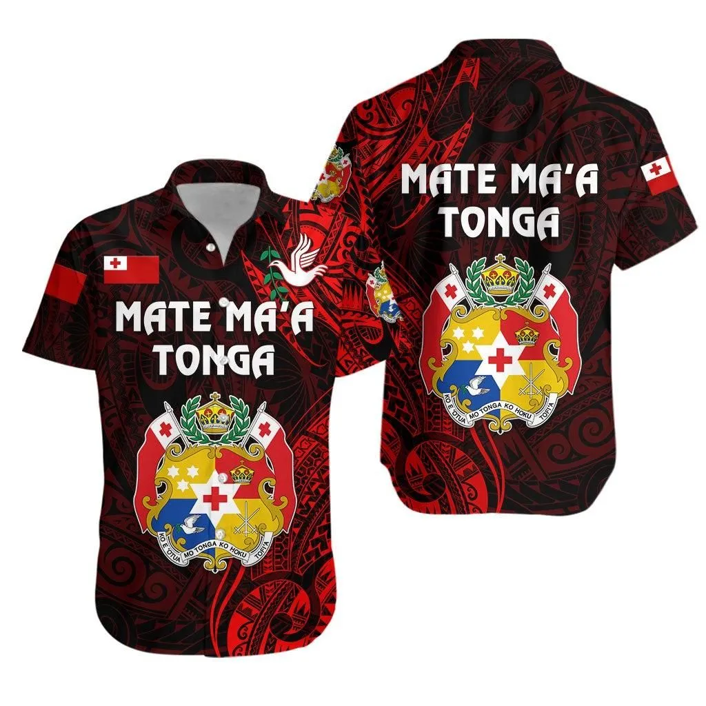 Tonga Coat Of Arms Hawaiian Shirt Simple Vibes Red Lt8_1