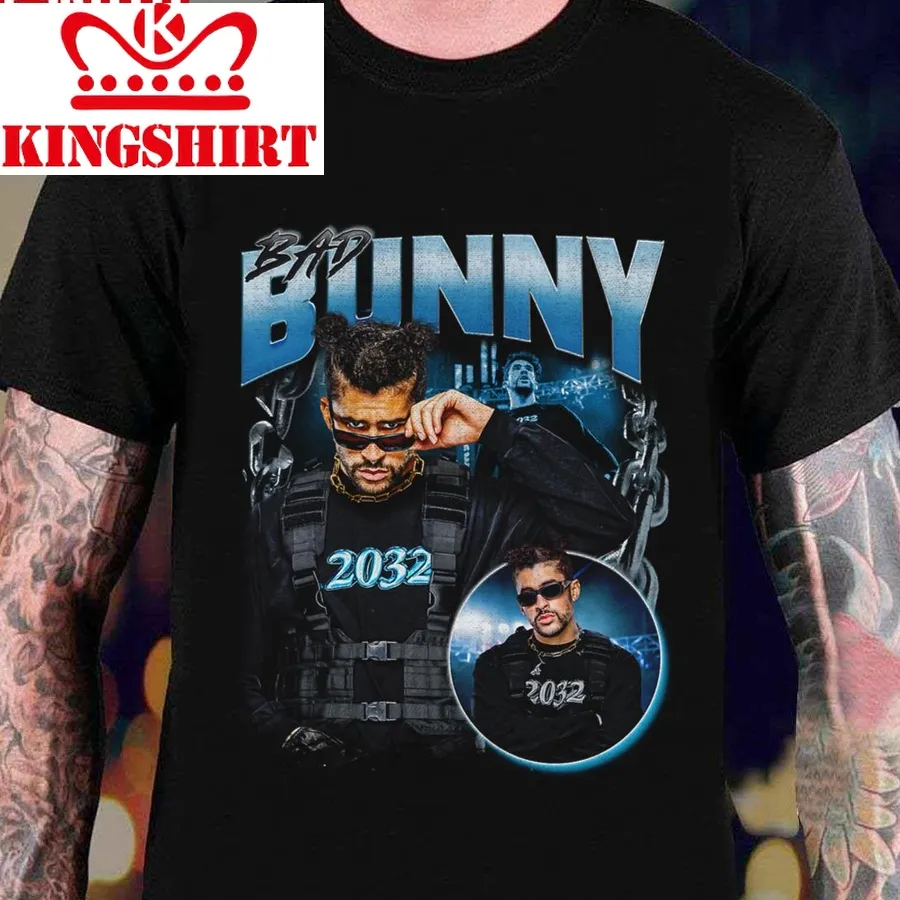 2032 Bad Bunny Vintage 90S Bootleg Graphic Unisex T Shirt