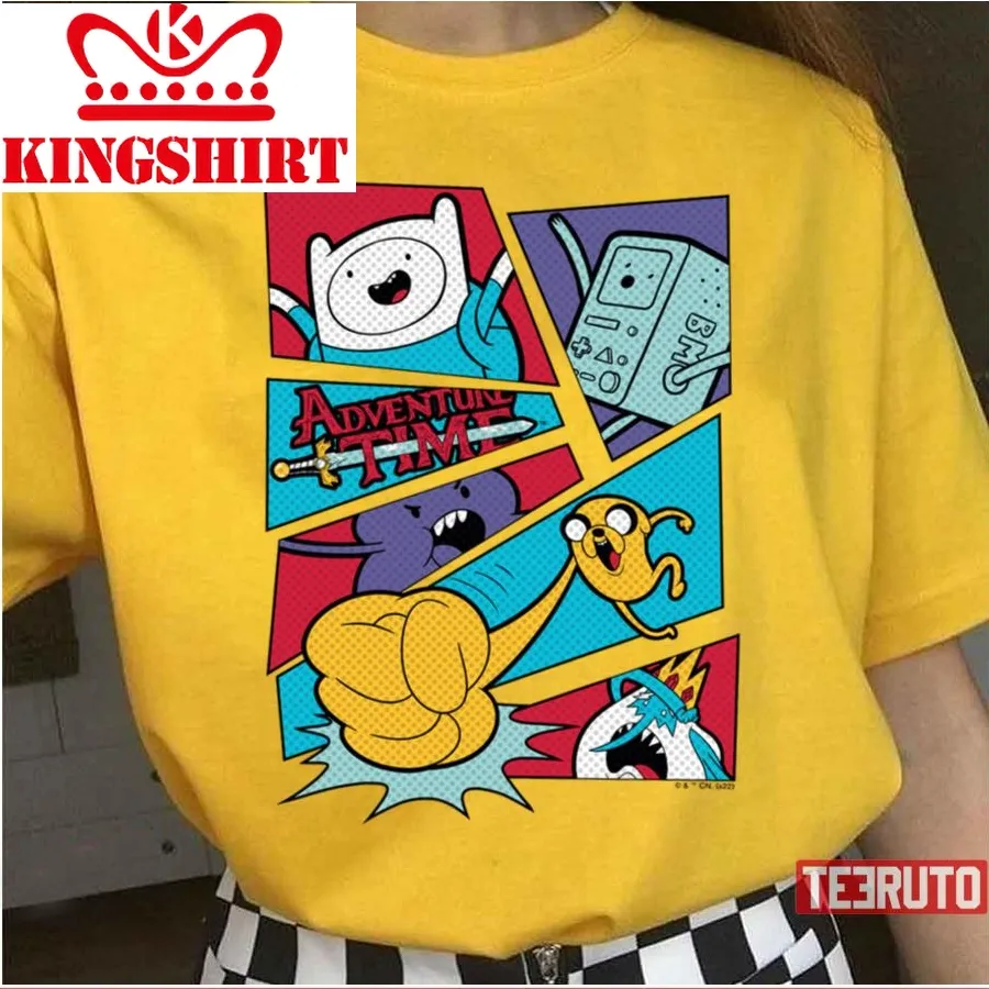 Action Panel Graphic Adventure Time Unisex T Shirt
