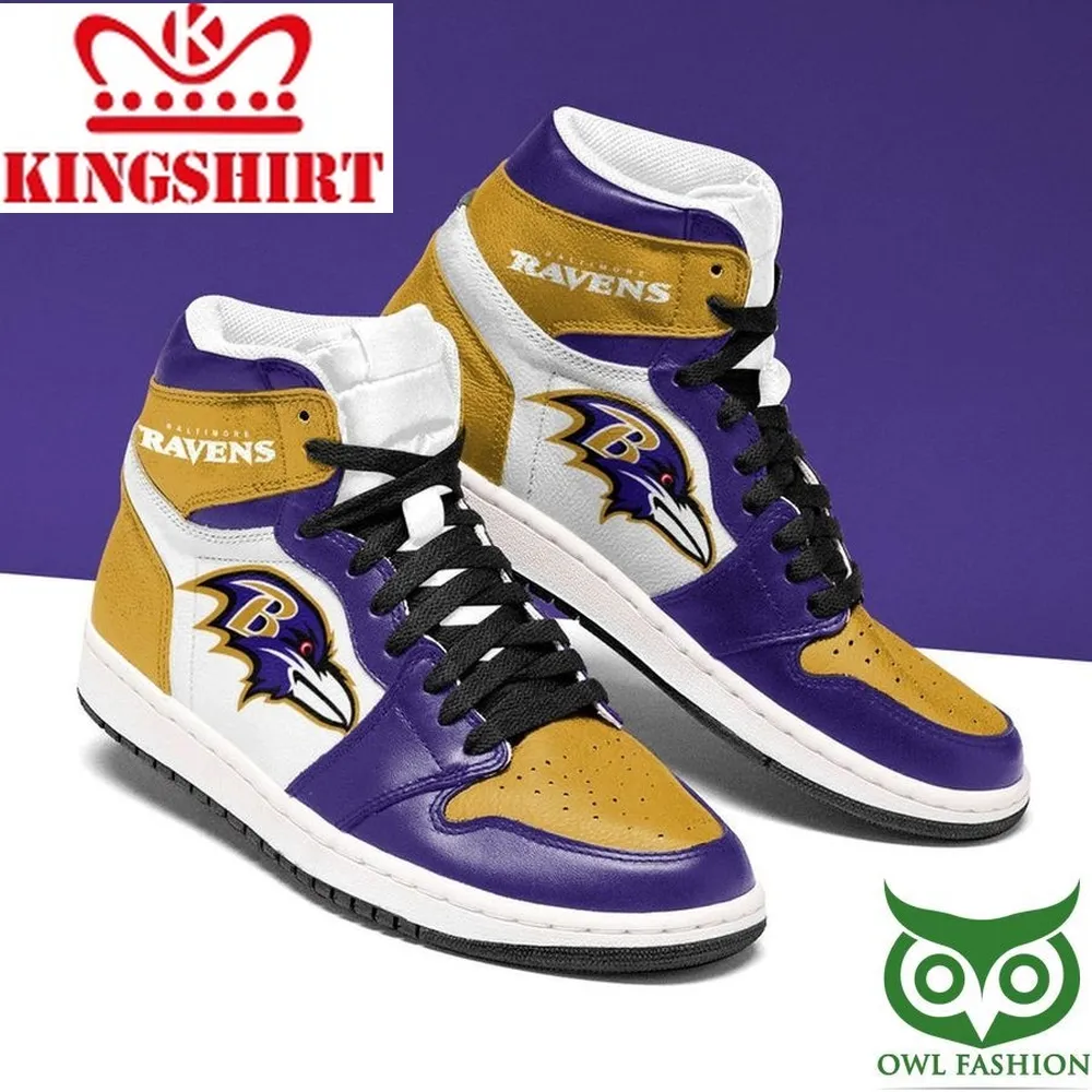 Baltimore Ravens Team Logo Aj High Top Sneaker Boots Shoes