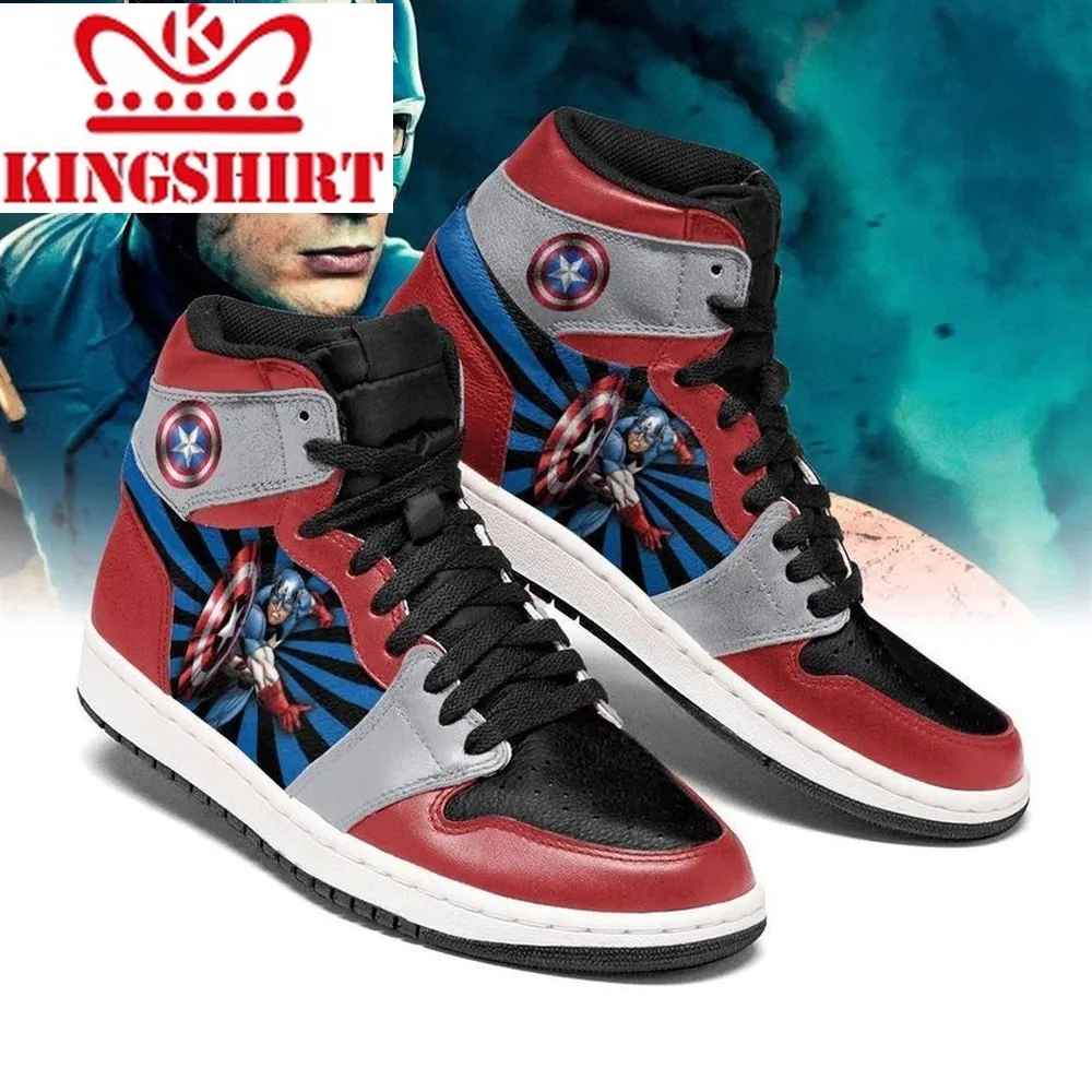 Captain America Marvel Air Jordan Shoes Sport V2 Sneaker Boots Shoes Shoes