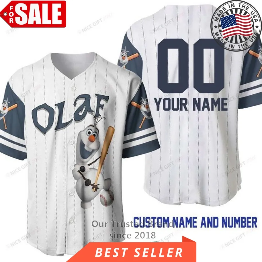 Frozen Olaf Style Personalized Baseball Jersey Shirt