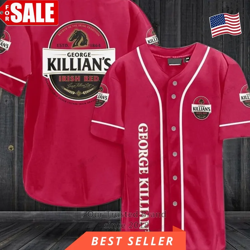George Killian's Irish Red Logo Pink Baseball Jersey