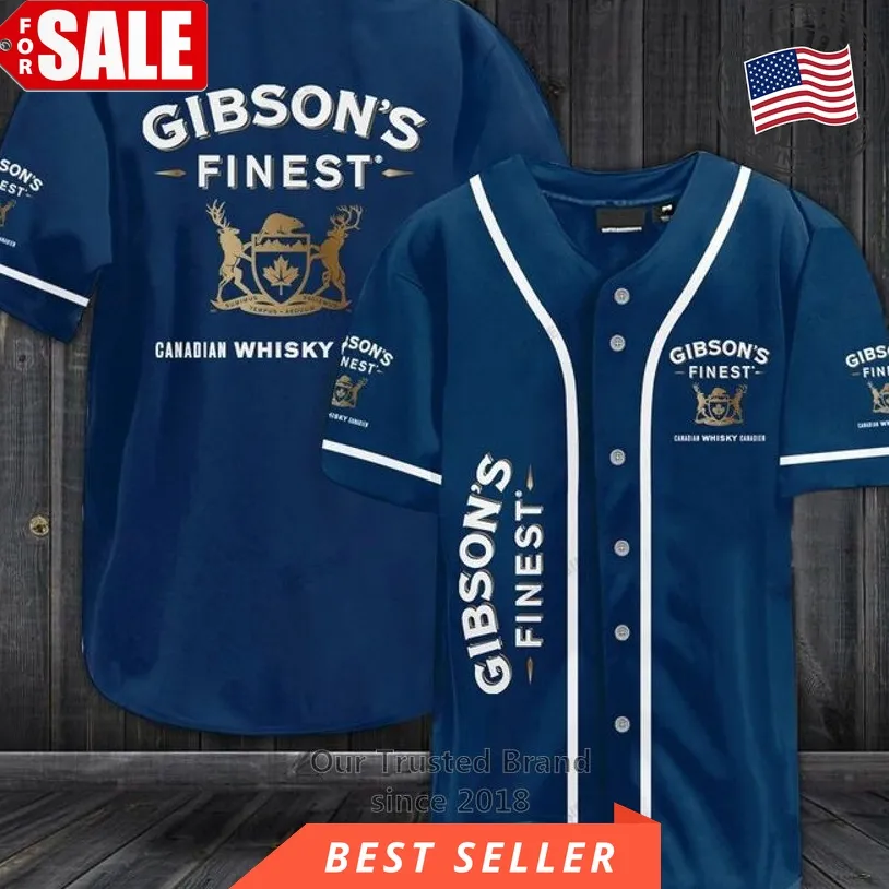 Gibson's Finest Whisky Blue Baseball Jersey