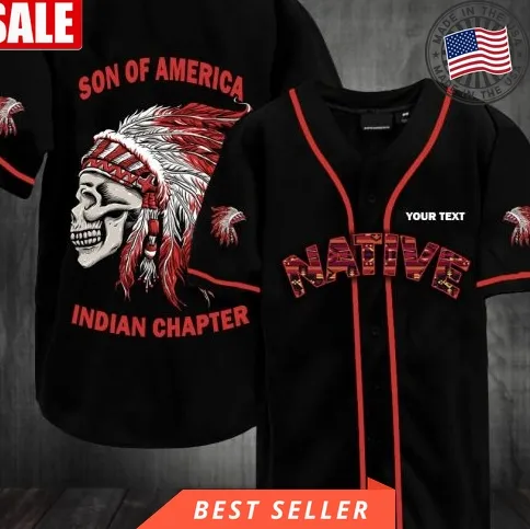 Gift For Native American Son Of America Indian Chapter Baseball Jersey Personalized Sunny Shirt Chm