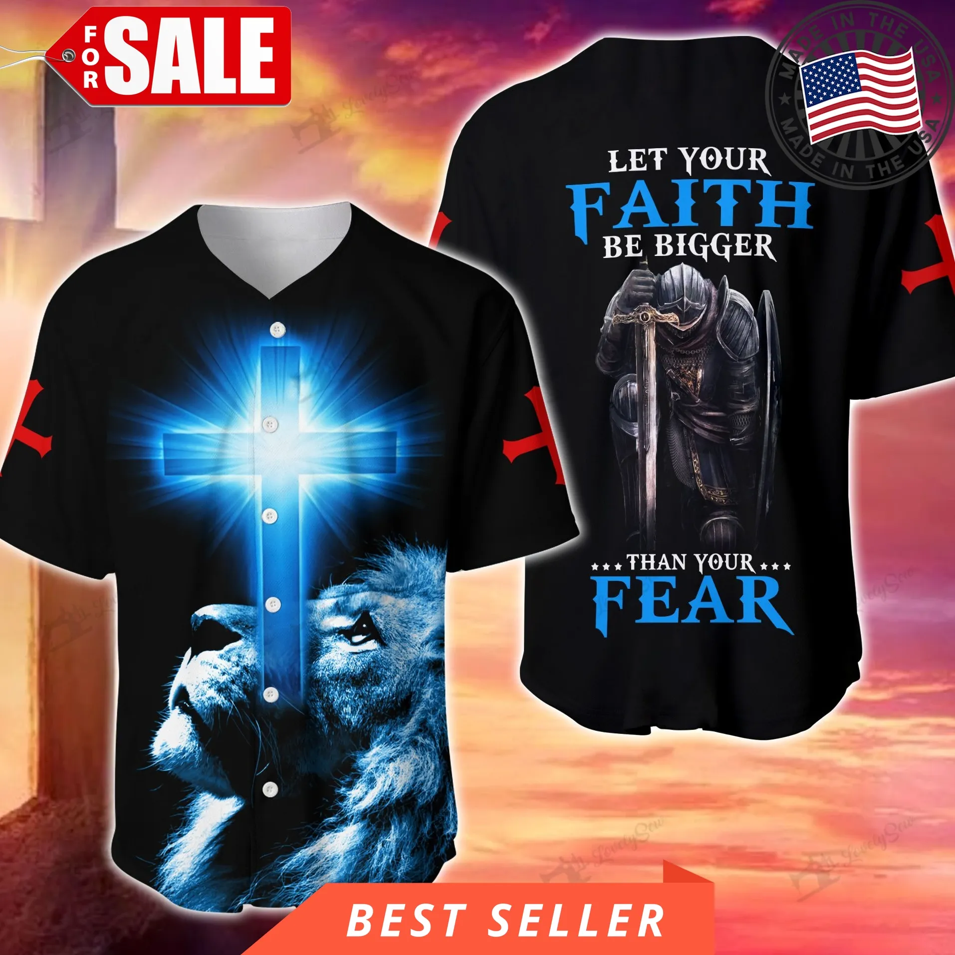 God Let Your Faith Be Bigger Than Your Fear Baseball Jersey Shirt
