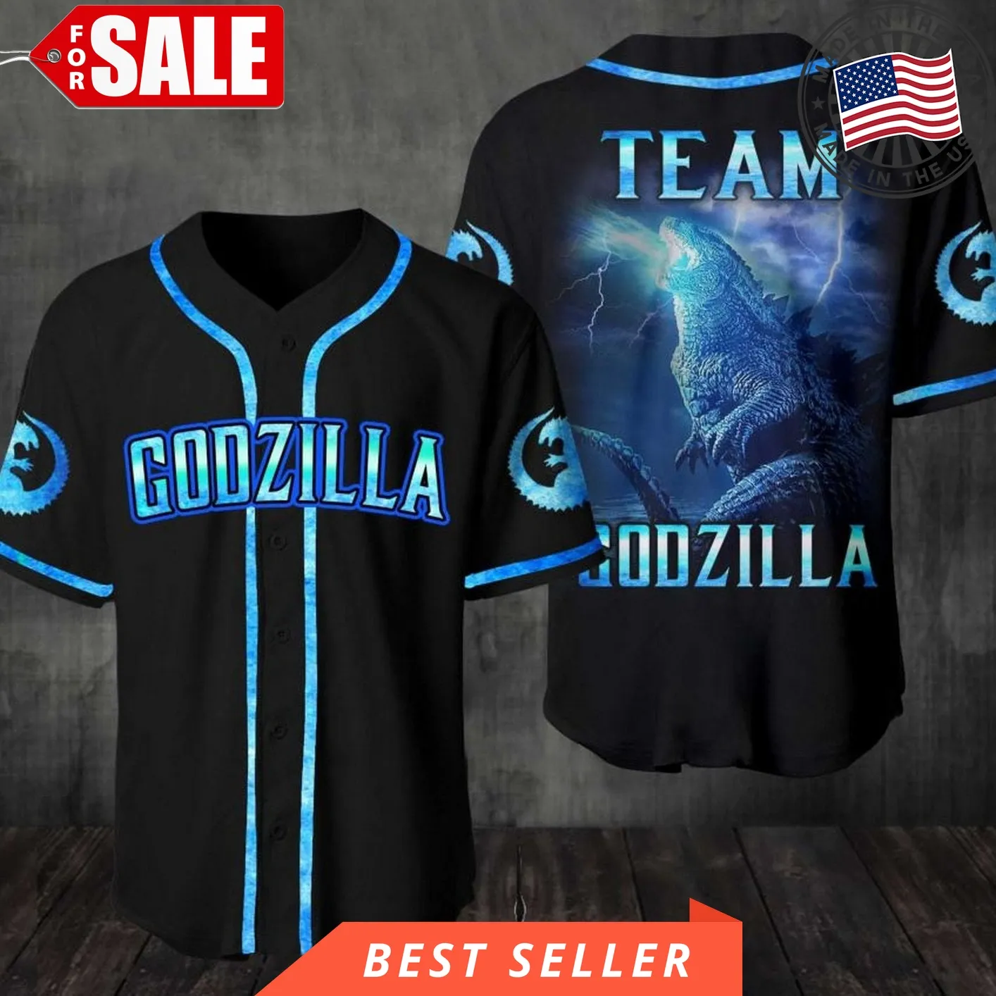 Godzilla Jersey Expression Funny Baseball Jersey