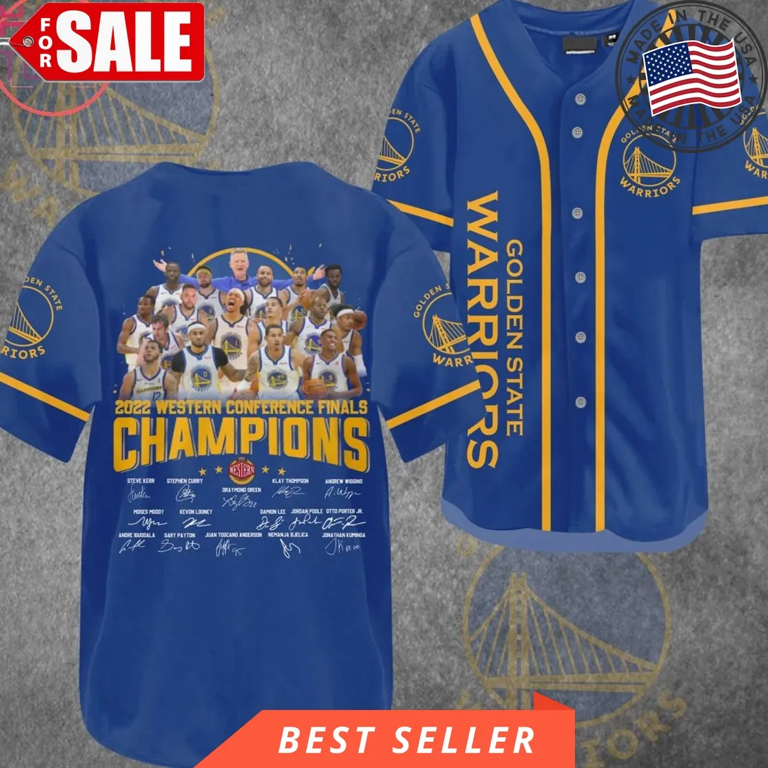 Golden State Warriors 2022 Western Conference Finals Champions Baseball Jersey