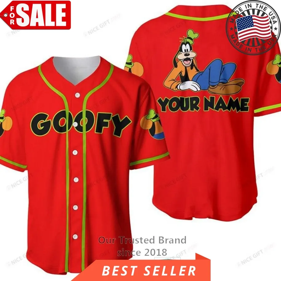 Goofy Disney Custom Name Baseball Jersey Shirt
