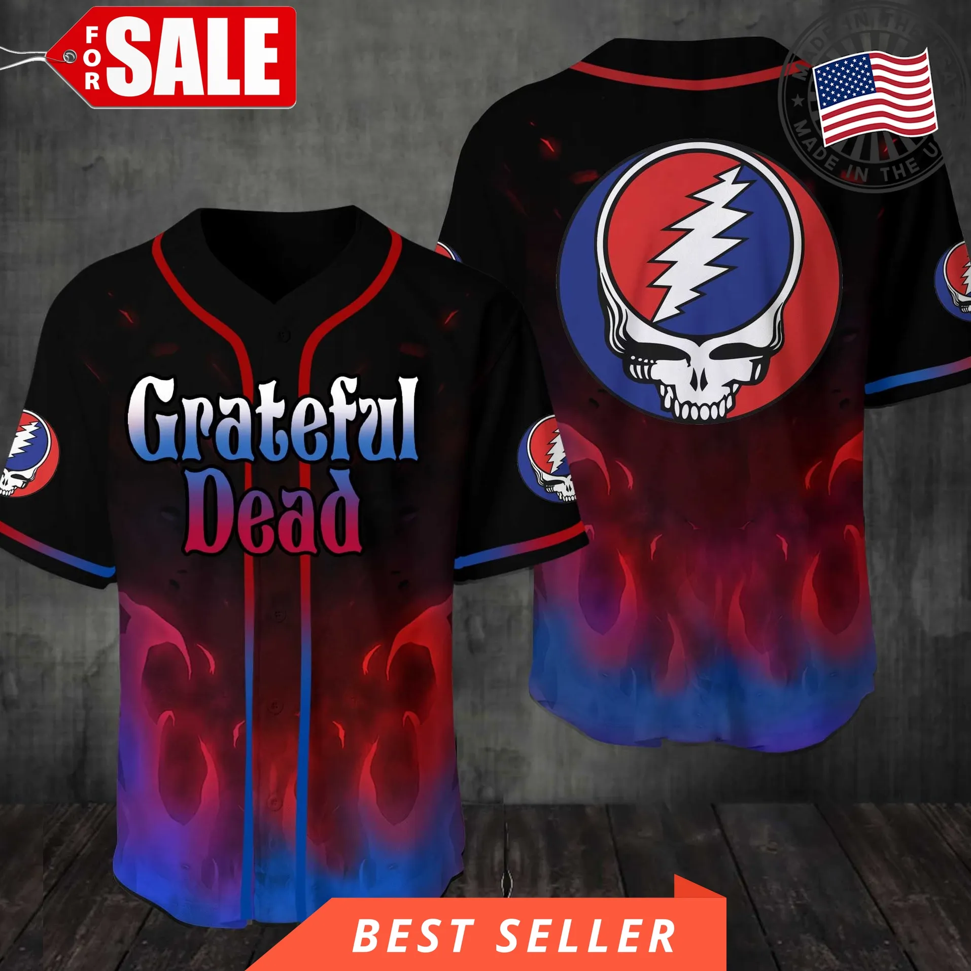 Grateful Dead Baseball Jersey Shirt