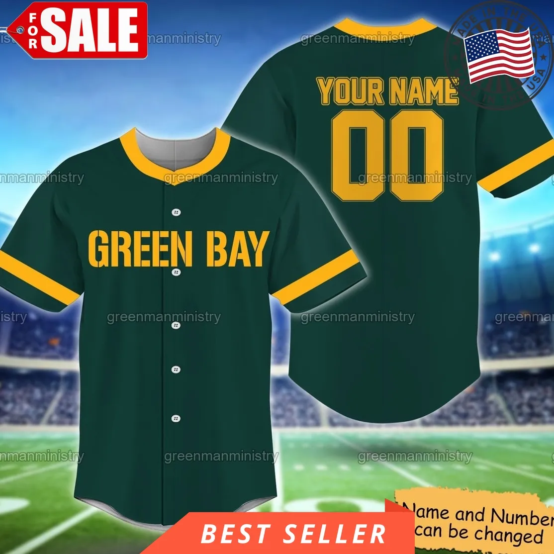Green Bay Baseball Jersey Custom Name And Number Sports Personalized Team Shirt