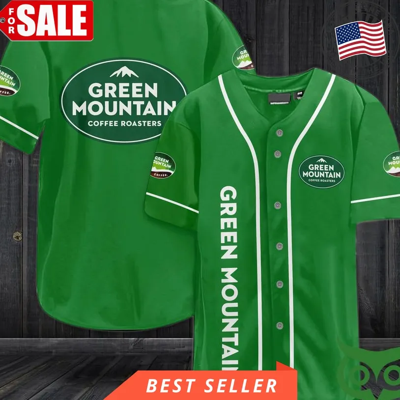 Green Mountain Coffee Roasters Baseball Jersey Shirt