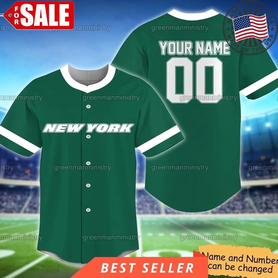 Green New York Baseball Jersey Name And Number New York Baseball Birthday Jersey Shirt