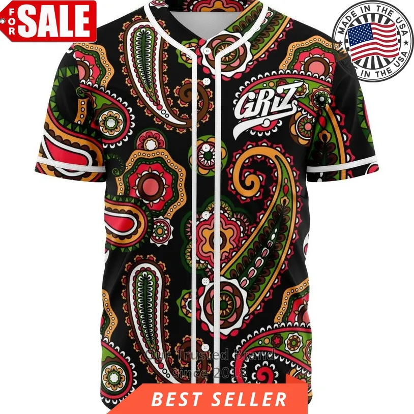 Griz Show Love Spread Love Paisley Baseball Jersey