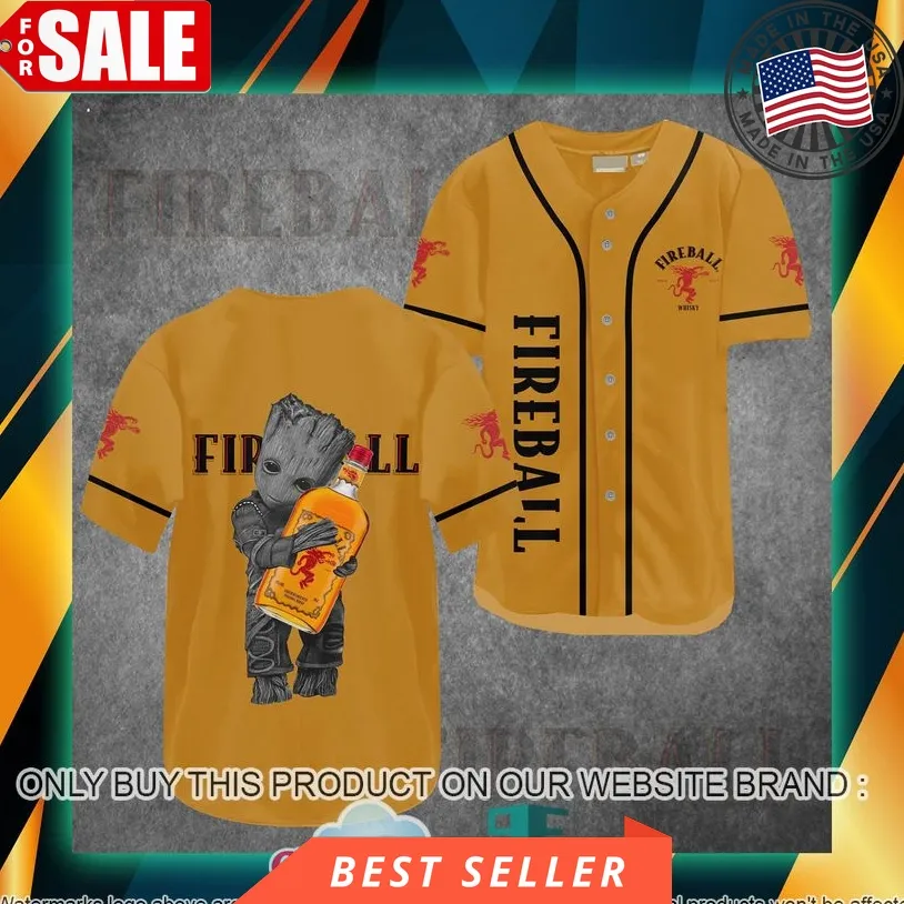 Groot Hug Fireball Baseball Jersey