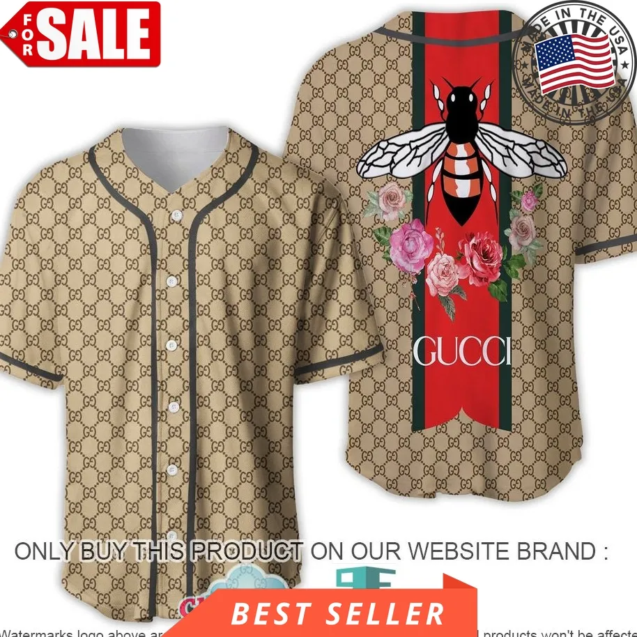 Gucci Bee Flower Baseball Jersey Shirt