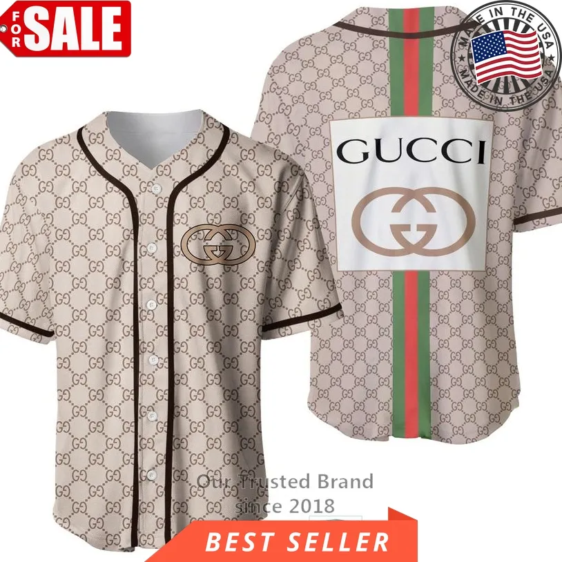 Gucci Khaki Pattern Baseball Jersey