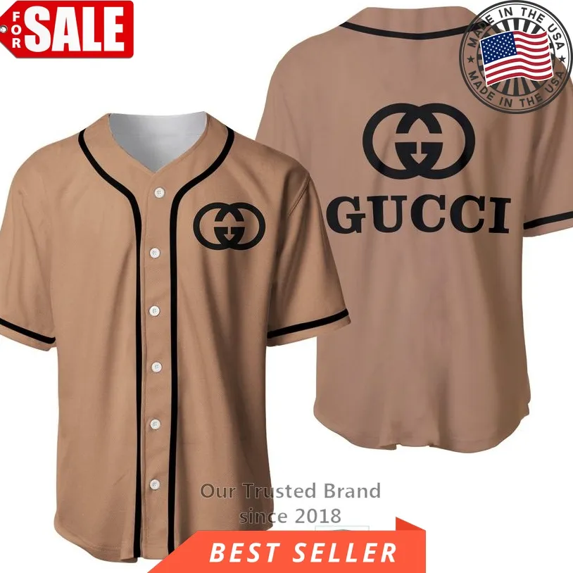 Gucci Luxury Brand Brown Baseball Jersey