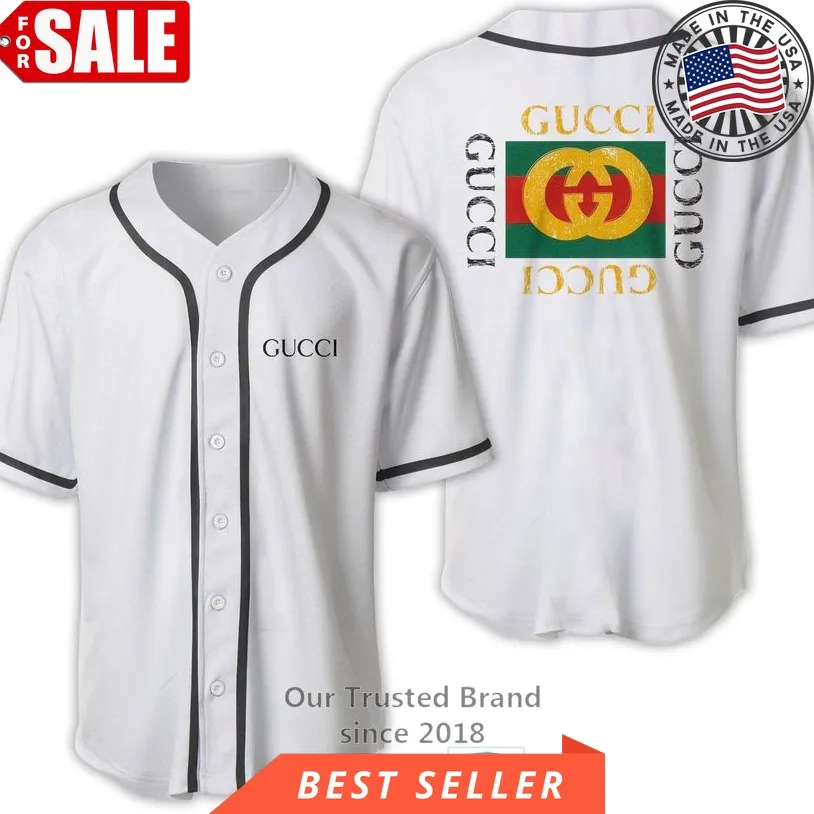 Gucci Luxury Brand Logo White Baseball Jersey