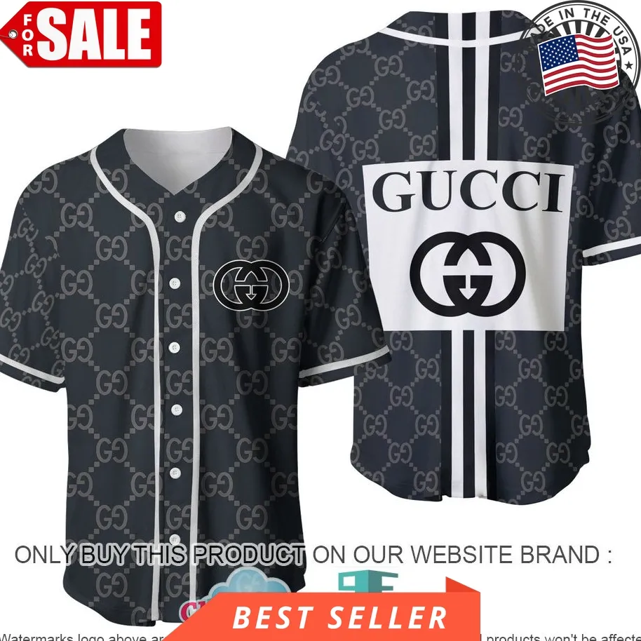 Gucci Navy Baseball Jersey Shirt