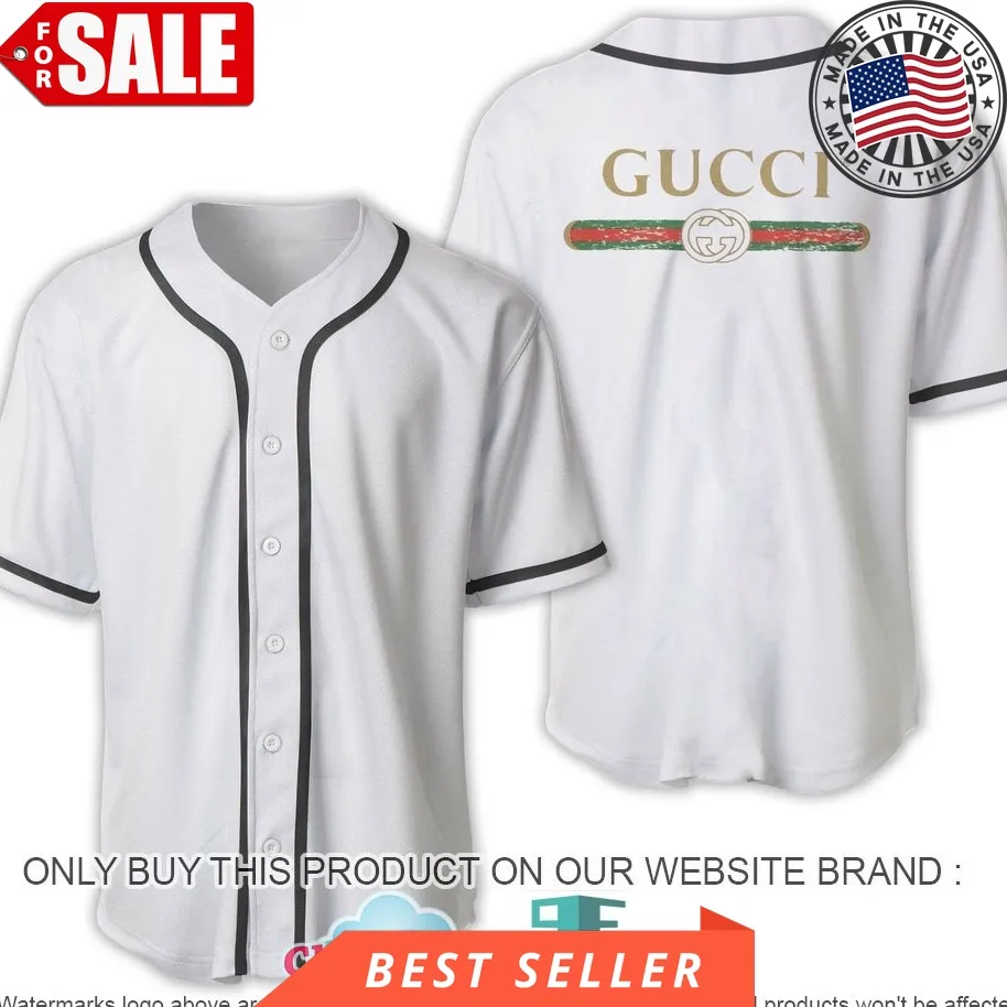 Gucci Paris White Pattern Baseball Jersey Shirt