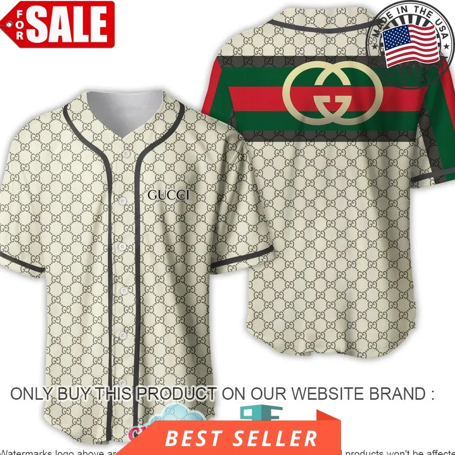 Gucci White Stripes Baseball Jersey Shirt