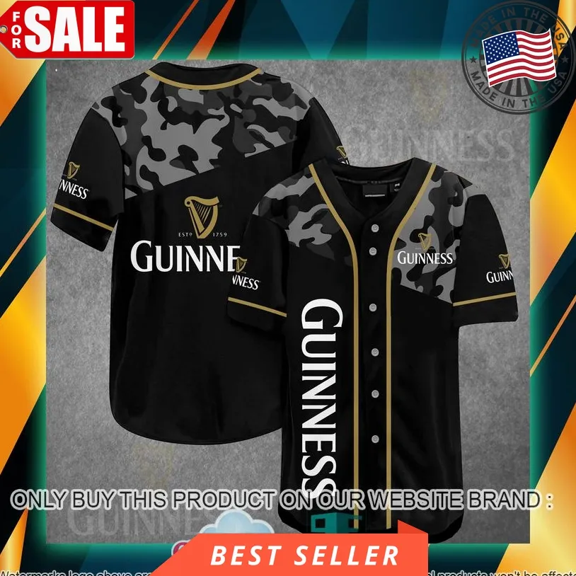 Guinness Black Camo Baseball Jersey