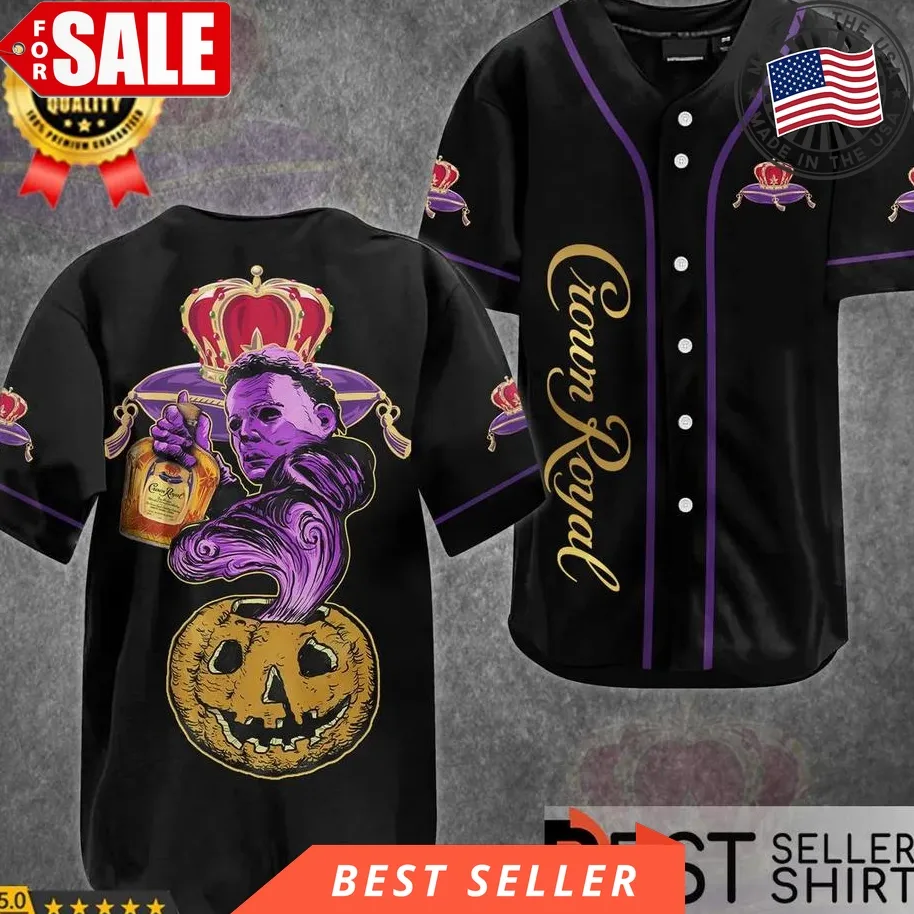 Halloween Costume Out Fit Ideas Horror Crown Royal Michael Myers Baseball Jersey