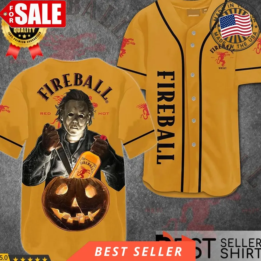 Halloween Costume Out Fit Ideas Horror Fireball Michael Myers Baseball Jersey