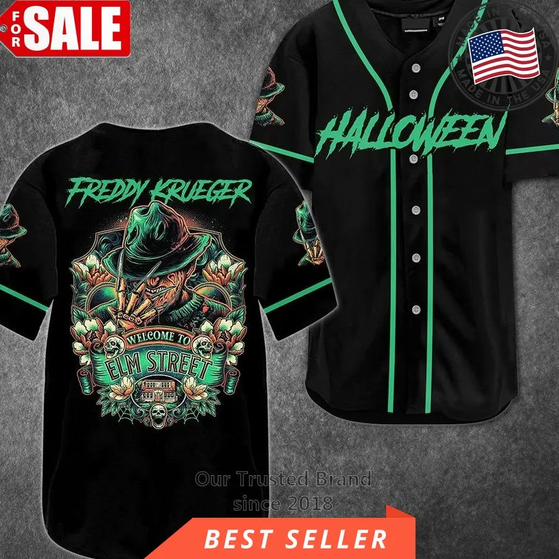 Halloween Freddy Krueger A Nightmare On Elm Street Baseball Jersey