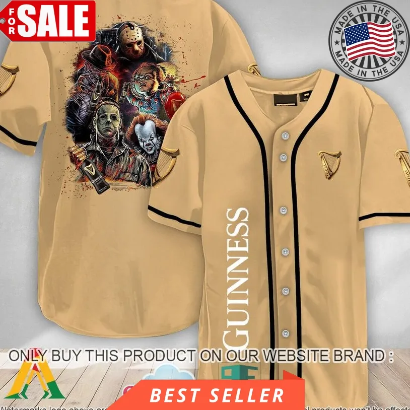 Halloween Horror Characters Guinness Beer Baseball Jersey