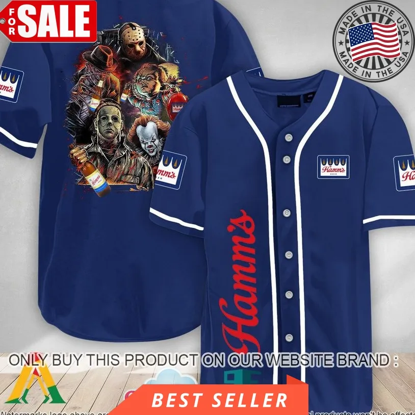 Halloween Horror Characters Hamm's Beer Baseball Jersey