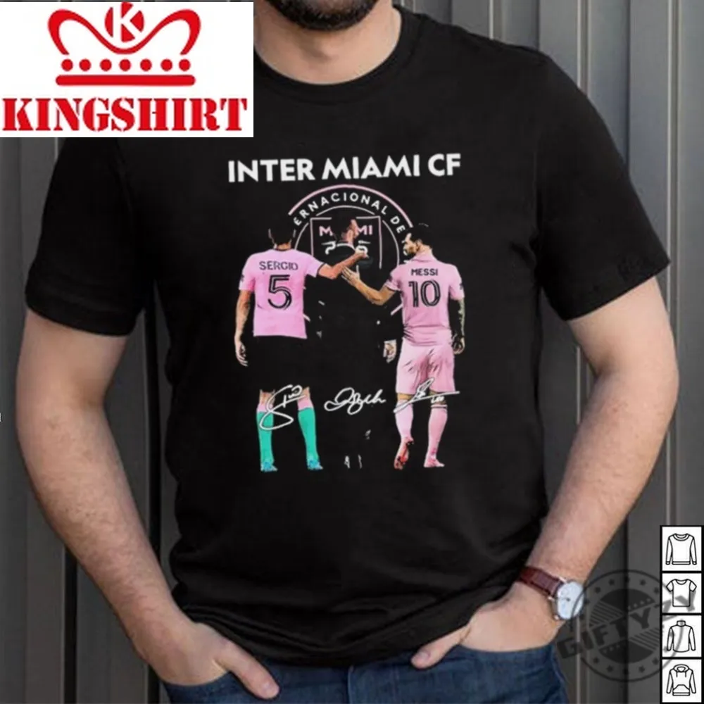 Inter Miami Fc Champion Lionel Messi 10 Sergio Busquets 5 David Beckham Signature Shirt T Shirt Hoodie Sweatshirt