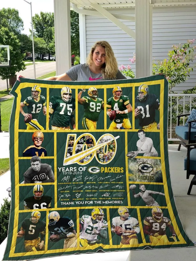 100 Years Of Green Bay Packers All Season Plus Size Quilt Blanket