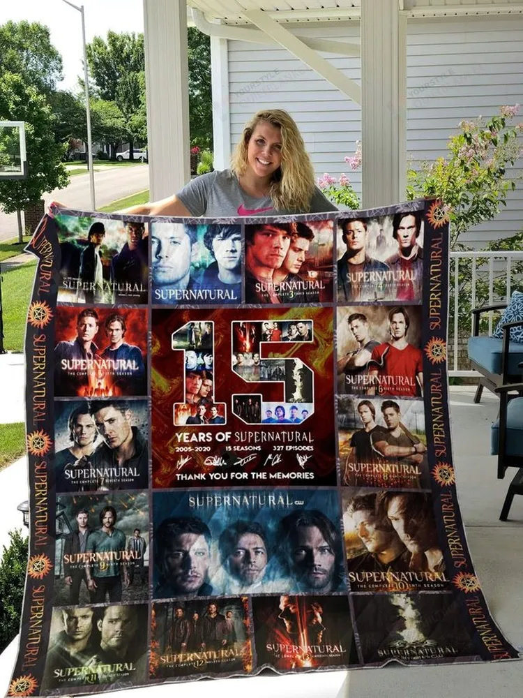 15 Years Of Supernatural Poster Quilt Blanket