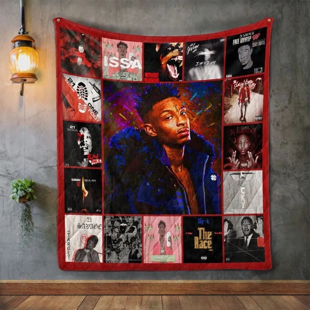 21 Savage Album Covers Quilt Blanket