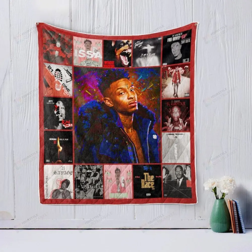 21 Savage Quilt Blanket