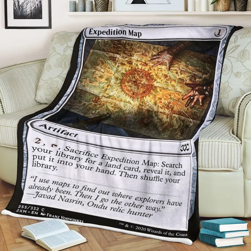 2Xm 255 Expedition Map Magic The Gathering Fleece Blanket