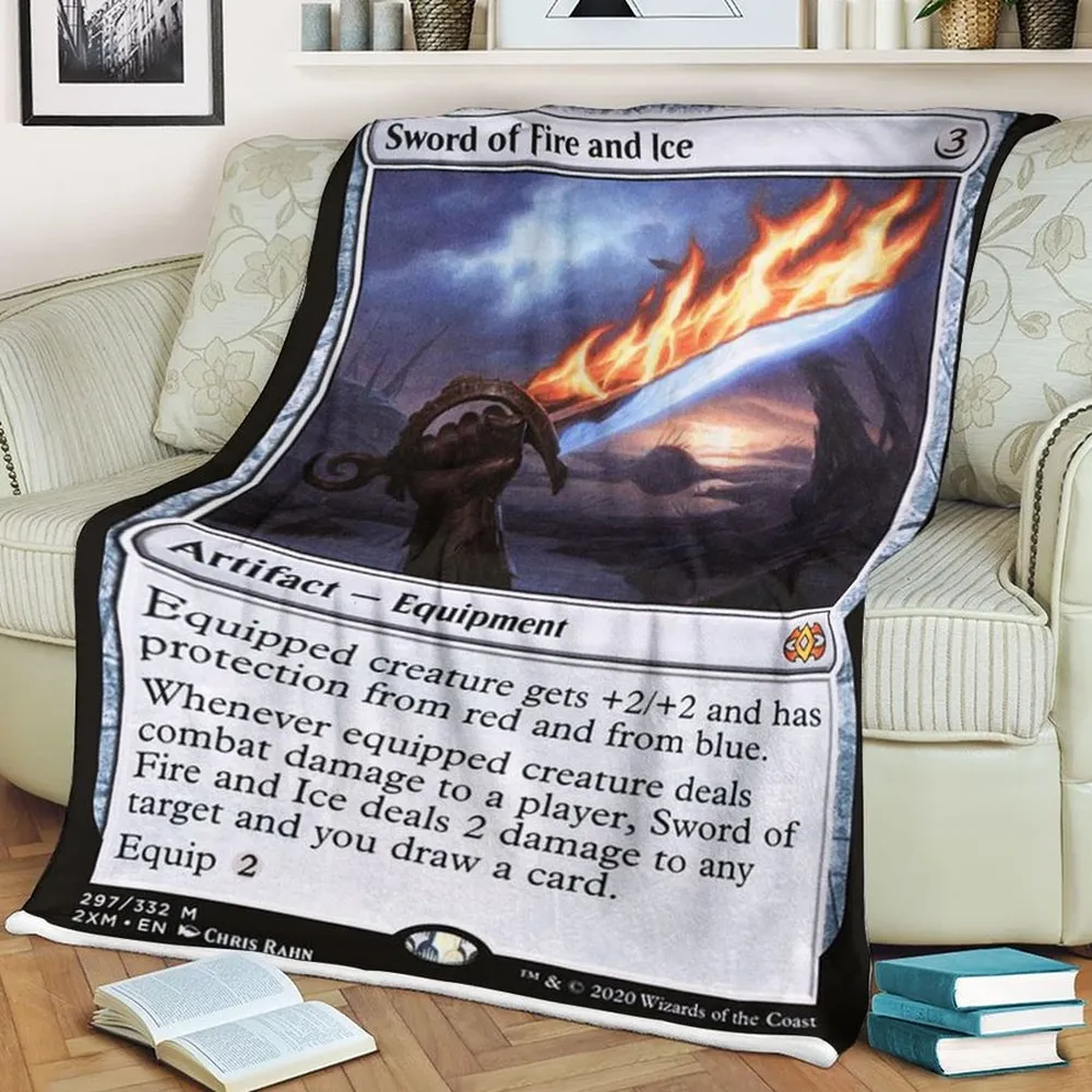 2Xm 297 Sword Of Fire And Ice Magic The Gathering Fleece Blanket