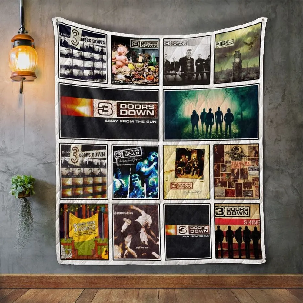 3 Doors Down Album Covers Quilt Blanket